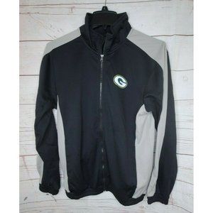 G-111 Apparel Group Greenbay Packers Logo Full Zip Sweater Black Grey